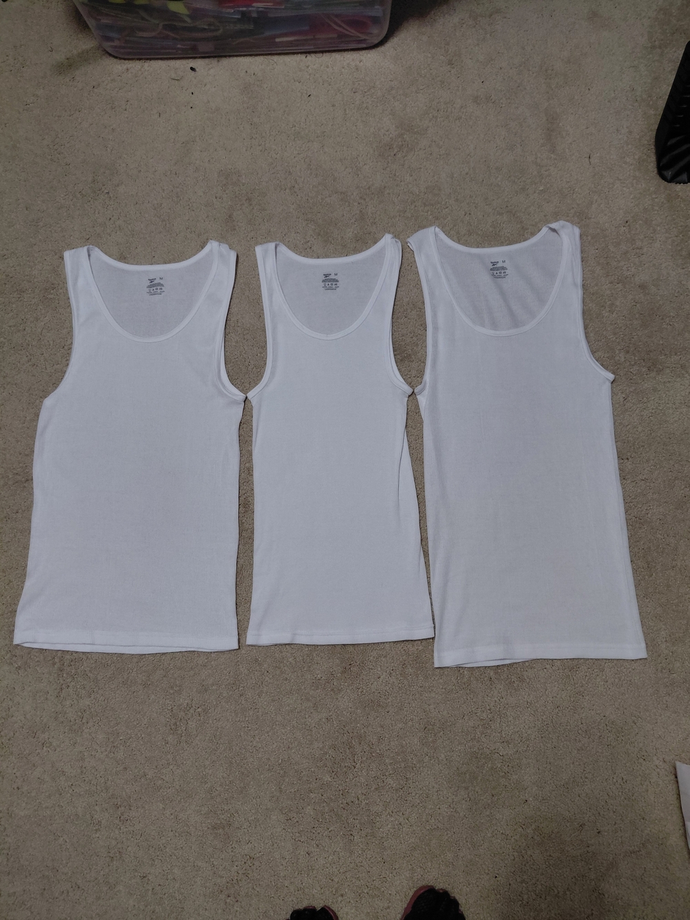 Three White Ribbed Tank Tops - Classic Essentials Set Of 3 NWOT